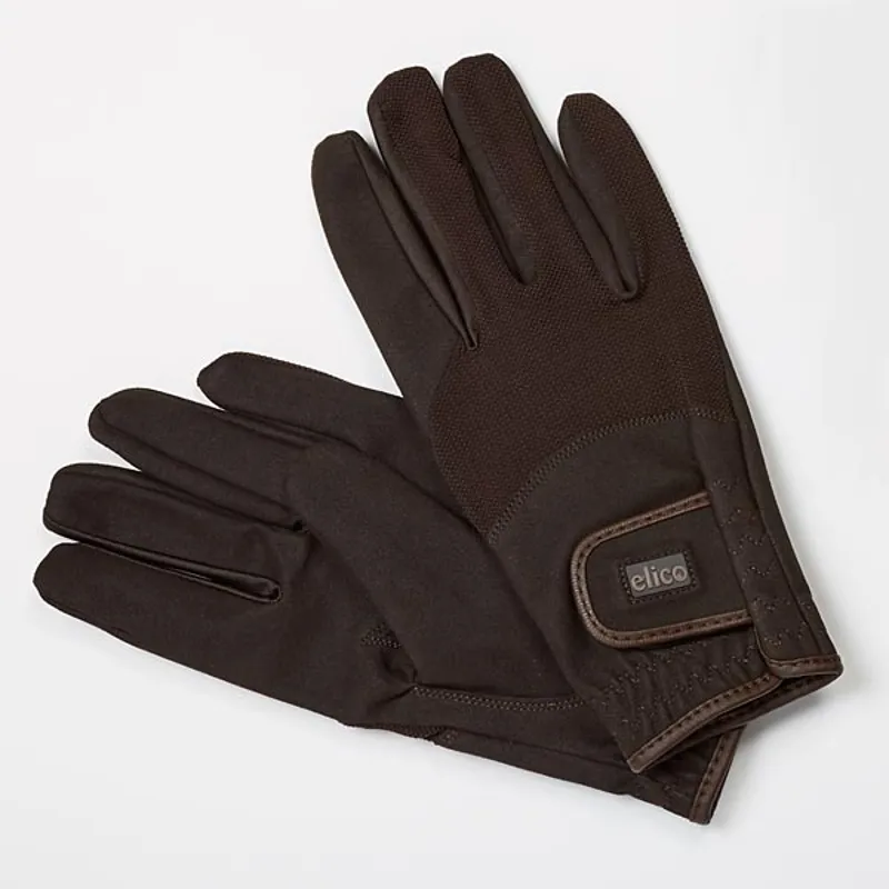 Elico Hatton Riding Gloves Unisex in Brown